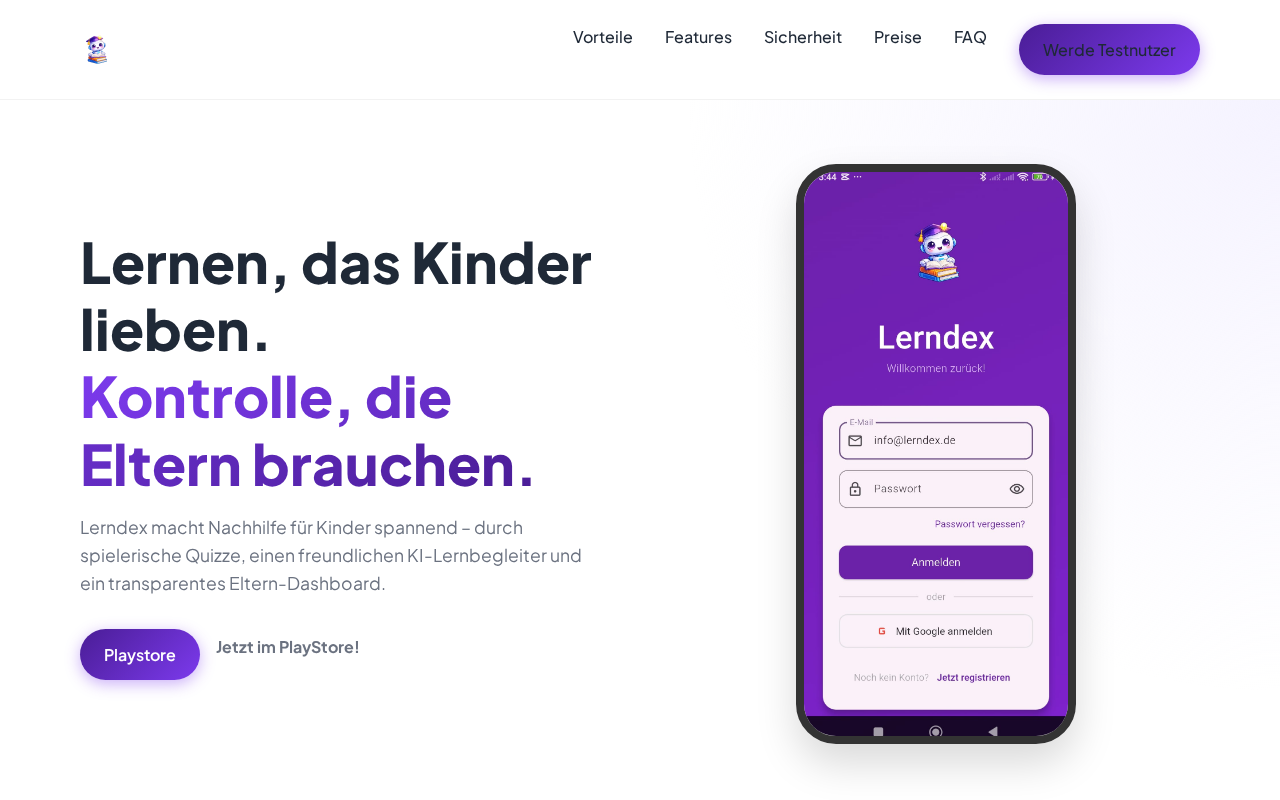 Bildschirmfoto von Lerndex